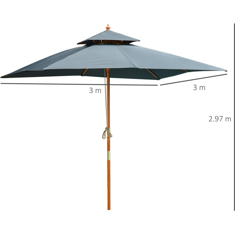 Pagoda Style Large Patio Parasol Outsunny