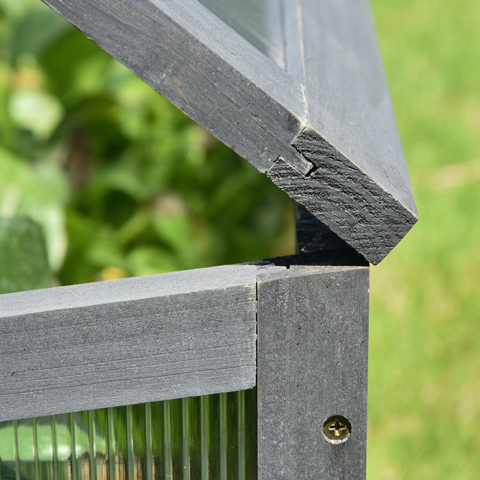 Wooden Polycarbonate Cold Frame Greenhouse, 100x65x40cm