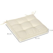 Outsunny Garden Seat Cushion with Ties, 40 x 40cm Replacement Dining Chair Seat Pad, Cream White Outsunny