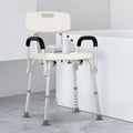 Shower Seat With Back and Arms Homcom