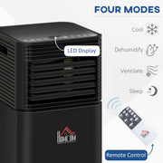 7000BTU 4-In-1 Portable AC w/ Remote LED Timer, Black Homcom