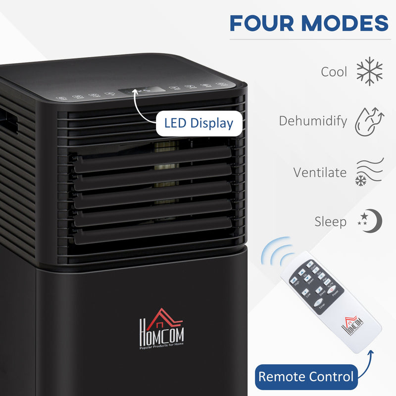 7000BTU 4-In-1 Portable AC w/ Remote LED Timer, Black Homcom