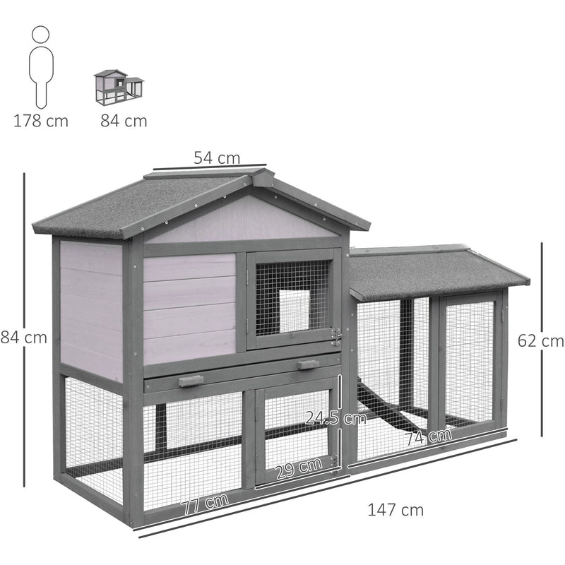 Two-Level Fir Wood Animal Hutch - Burnt Yellow