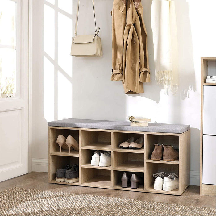 Hallway Shoe Storage Bench With Cushion