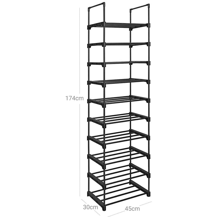 Shoe Rack, Shoe Organiser, 10 Tier, Metal