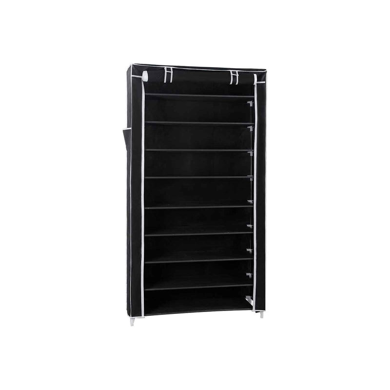 Covered Shoe Storage, Black 10 Tier