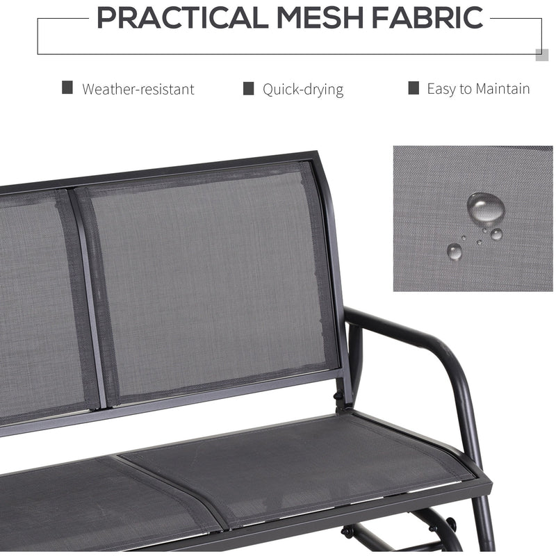 Outdoor Glider Bench, 2 Seater Outsunny