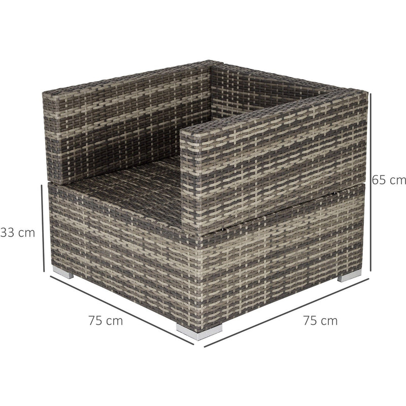 Single Rattan Sofa Chair with Padded Cushion for Outdoor