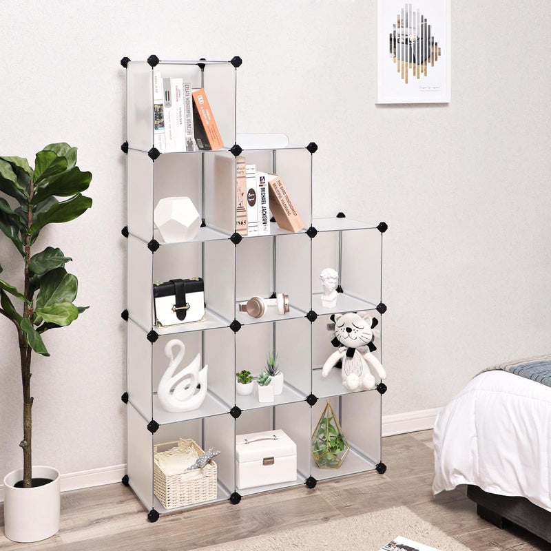 Cube-Style 12 Shelf Bookcase Songmics