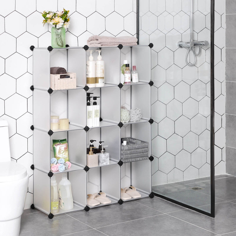 Cube-Style 12 Shelf Bookcase Songmics