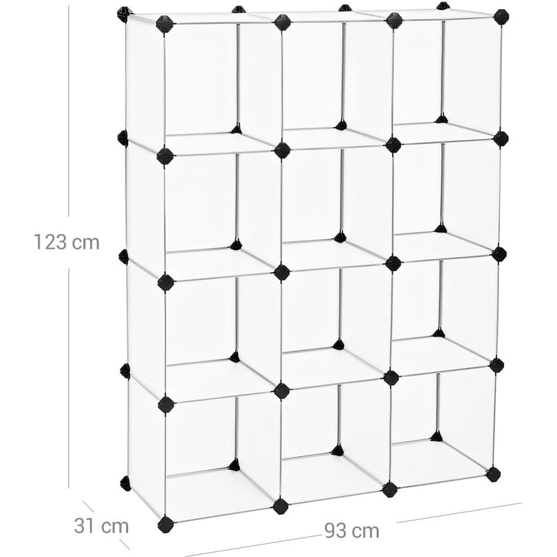 Cube-Style 12 Shelf Bookcase Songmics