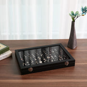 Glass Top Jewelry Box 12 Slots Songmics