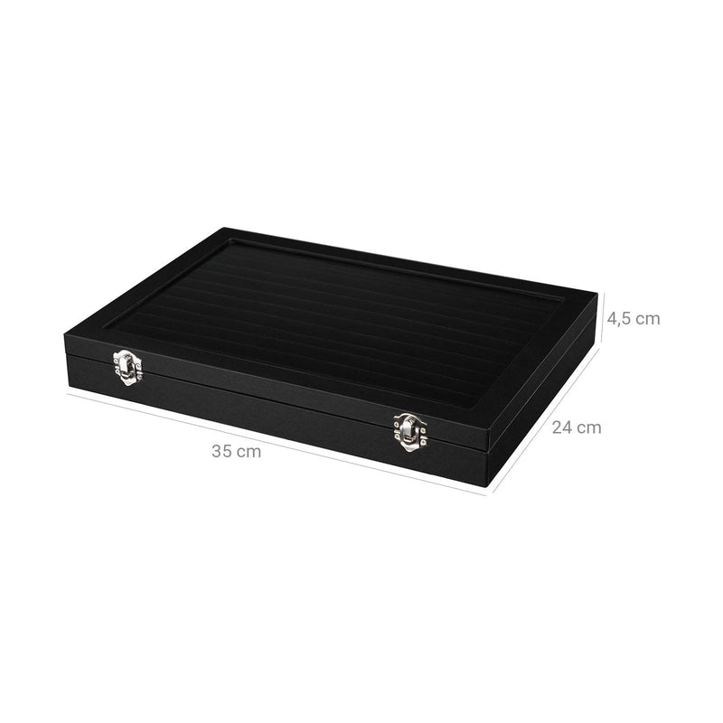 Glass Top Jewelry Box 12 Slots Songmics