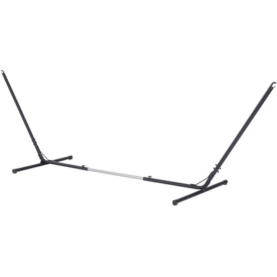 Hammock Stand Freestanding Adjustable Metal Frame for Garden or Patio Use Black Outsunny
