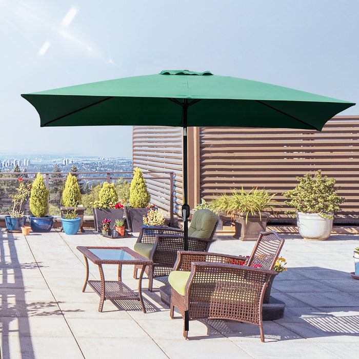 3x2m Stylish Garden Parasol Rectangular - Green