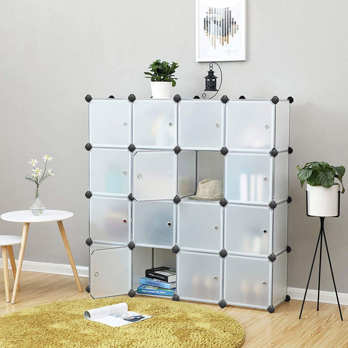16 Cube Storage Organiser, White