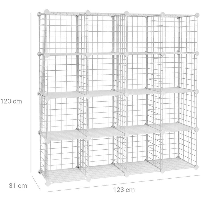 Metal Wire 16 Cube Organiser