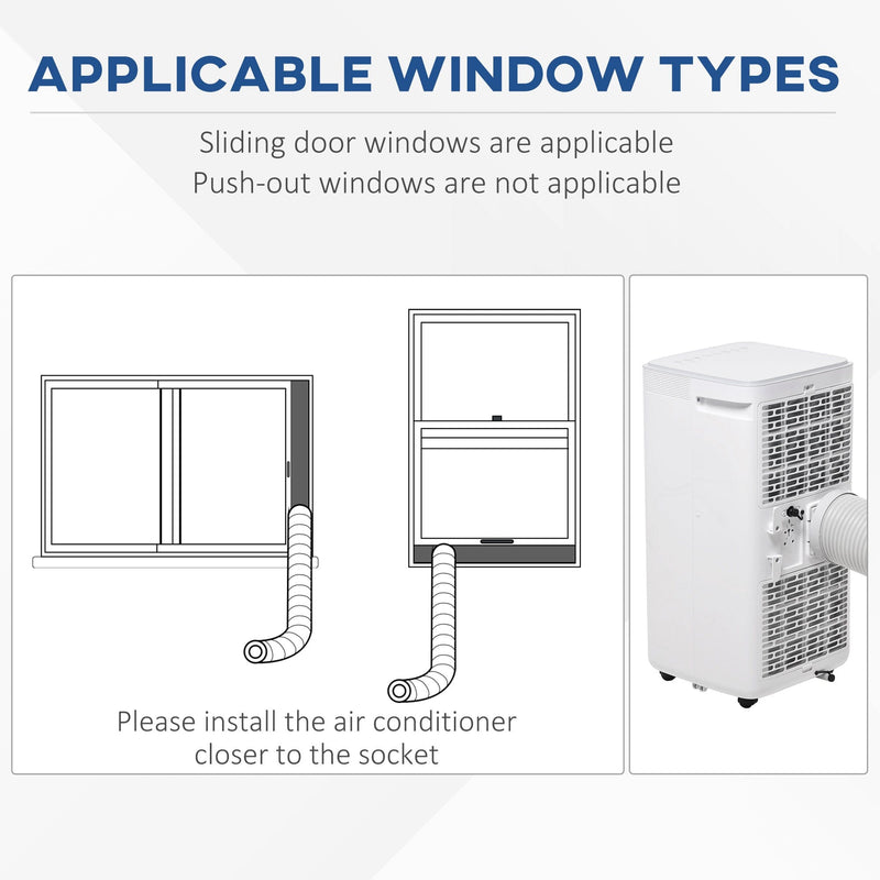 8000 BTU Portable AC w/ Remote, LED Display, Timer Homcom