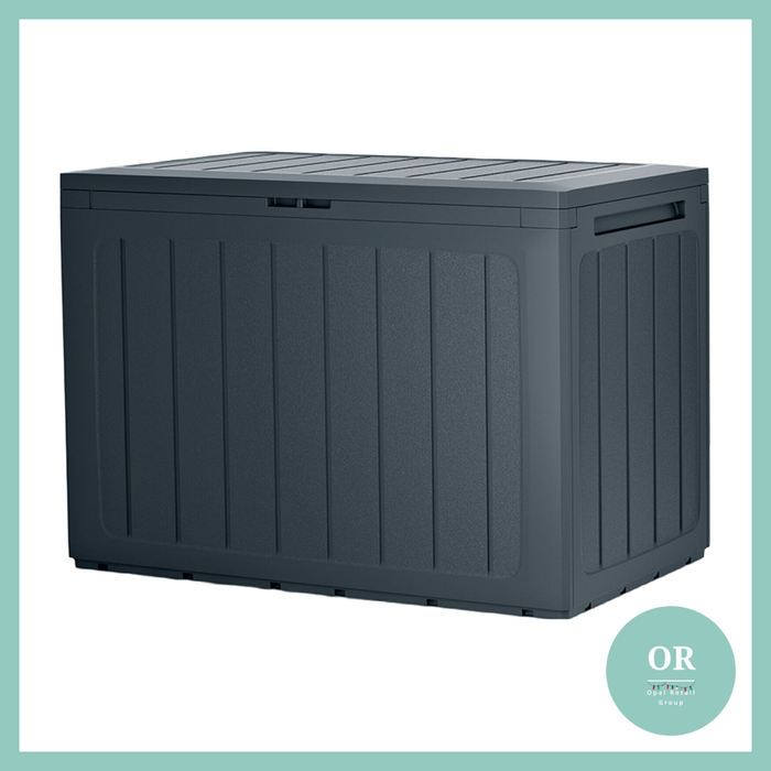 Small Outdoor Storage Box Waterproof Plastic Garden Cushion Box Lockable 190L - Grey