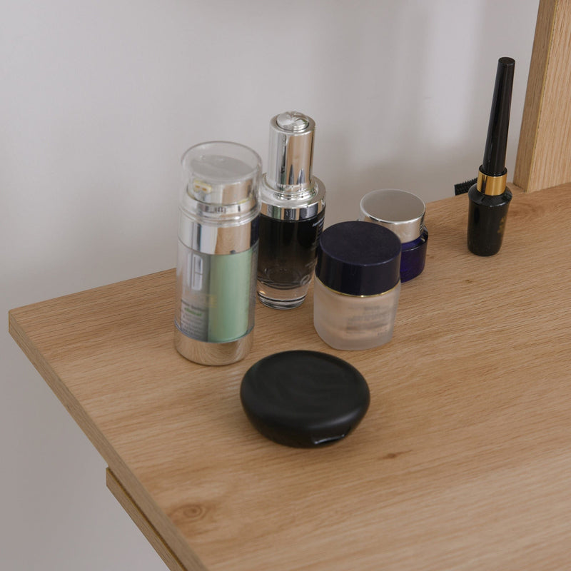 Modern Dressing Table With Round Mirror