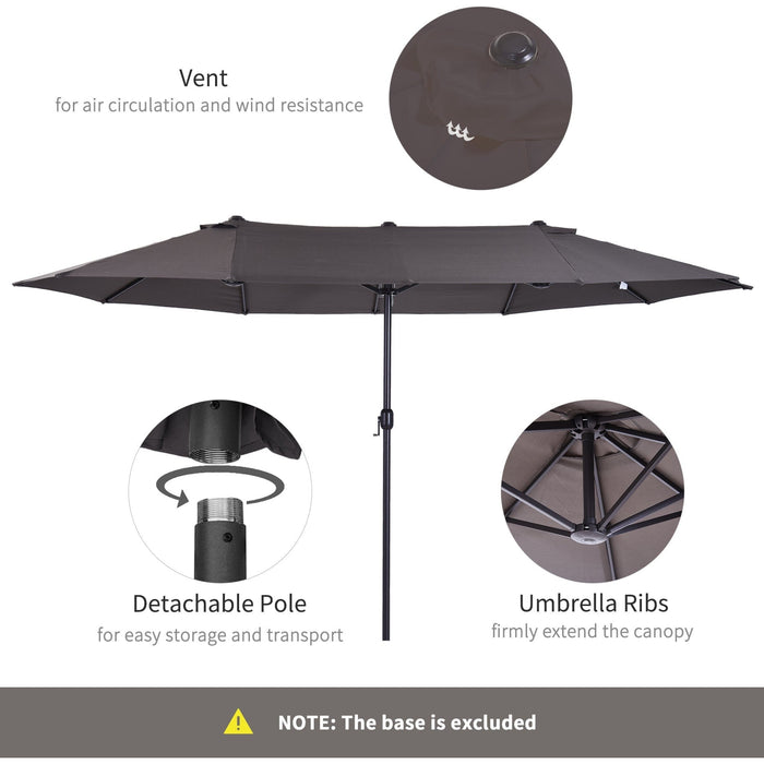 4.6m Double Sided Parasol, No Base, Beige