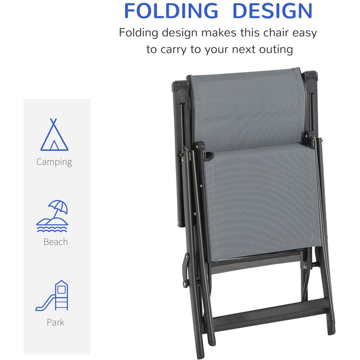 Set of 2 Foldable Reclining Sun Lounger