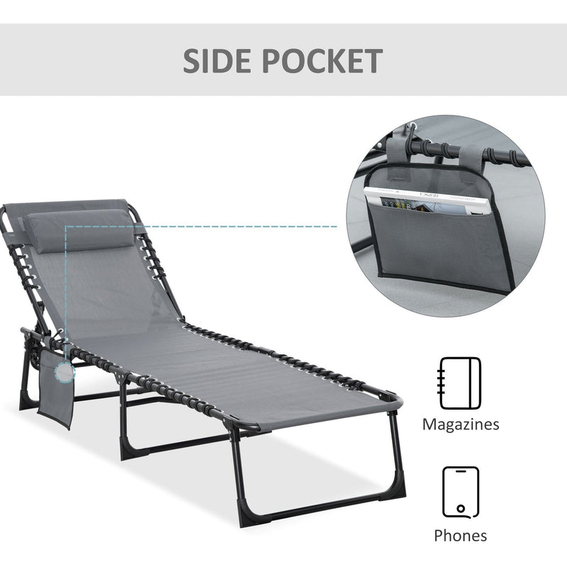 Portable Sun Lounger For Beach, Garden, Pool Outsunny