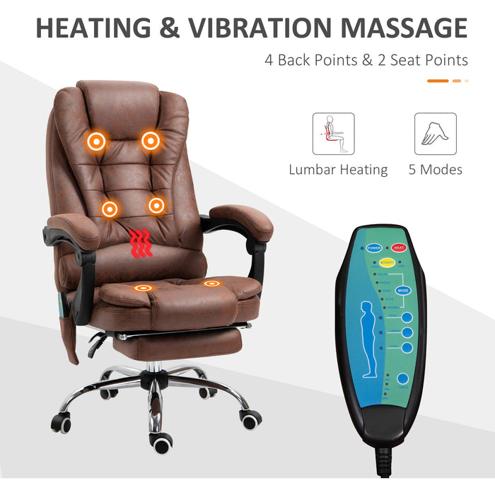 Heated 6-Point Massage Chair Brown