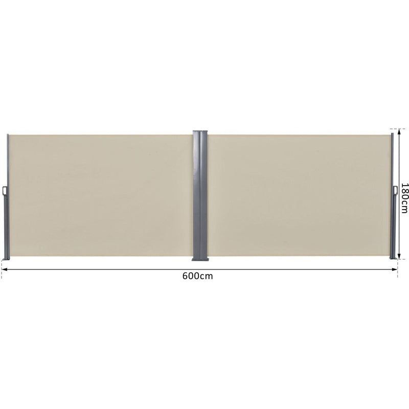 Double Pull Out Side Awning, 6 x 1.8m