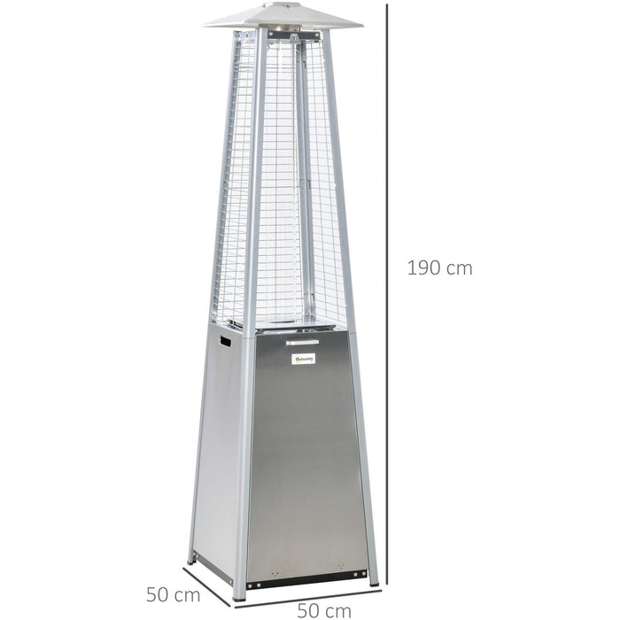 11.2KW Pyramid Gas Patio Heater, Stainless Steel, Wheels