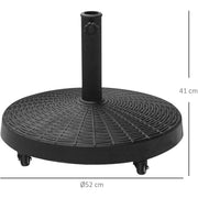 22kg Patio Umbrella Base With Wheels Outsunny