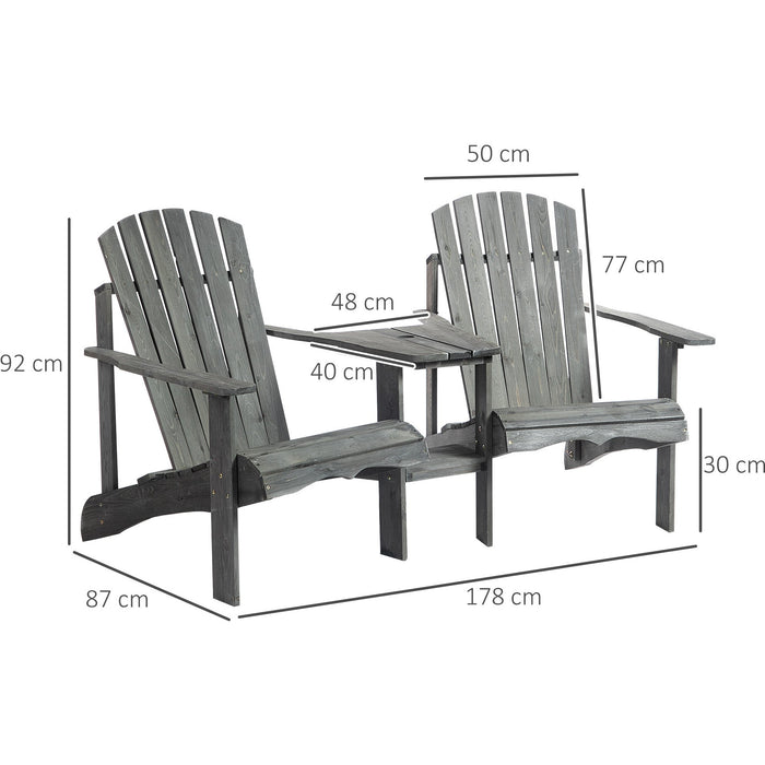 Double Adirondack Chairs With Table