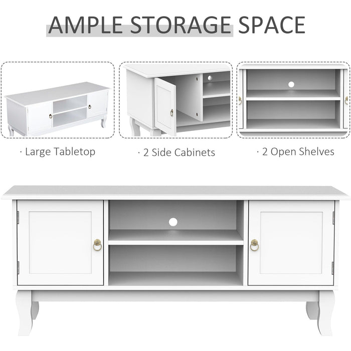 Elegant TV Cabinet With Storage, White