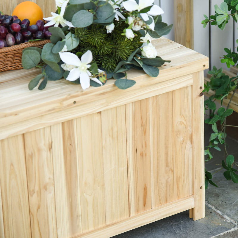 Garden Arch Wood Bench with Outdoor Storage Box