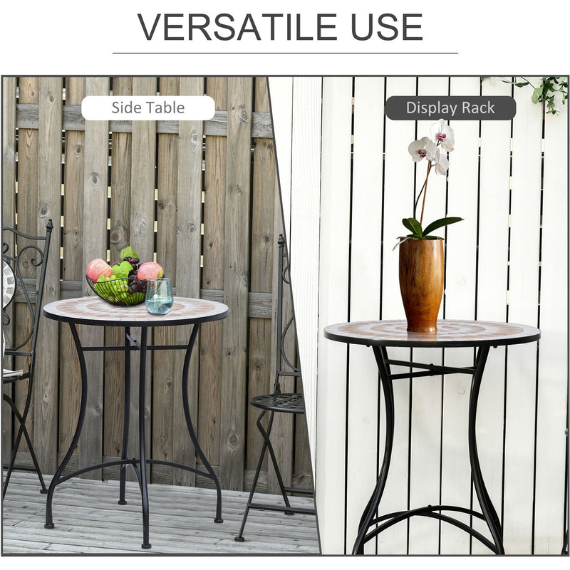 Mosaic Round Garden Table, 60cm