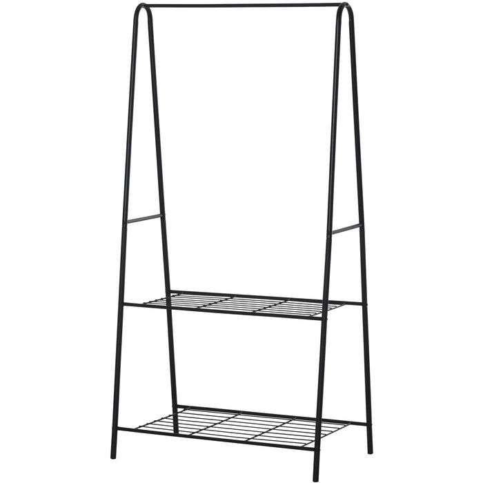 Black Metal Clothes Rack with Shelving