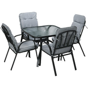 Modern 4 Seat Outdoor Dining Set, Comfy Outdoor Living Outsunny