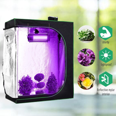 Mylar Hydroponic Grow Tent, 600D Oxford, 120 x 60 x 150cm Outsunny
