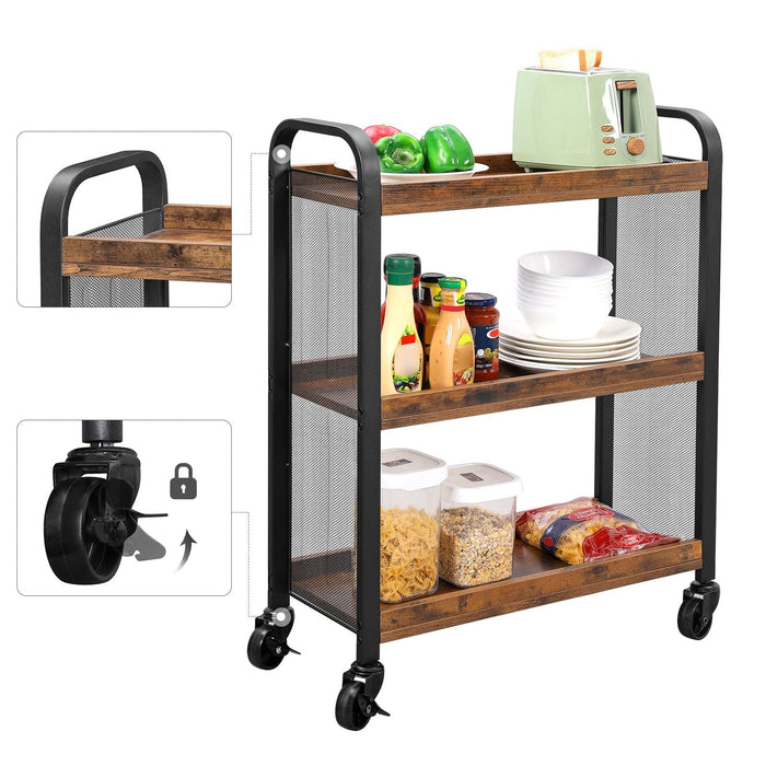 Vasagle Kitchen Cart On Wheels 3 Tier