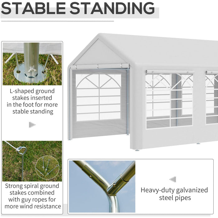 6x3 Gazebo With Sides, Windows, Roll Down Blinds, White