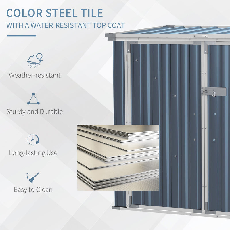 Double Dustbin Metal Storage Shed 5x3ft