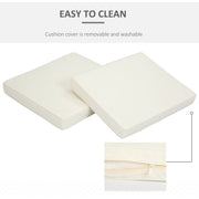 Outsunny Set of 2 Garden Seat and Back Cushion Set, Replacement Cushions for Outdoor Furniture with Seat Cushion and Back Cushion, Cream White Outsunny