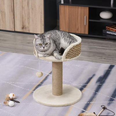 Cat Tree Tower, Activity Centre, Scratch Posts, Perch, Beige Pawhut