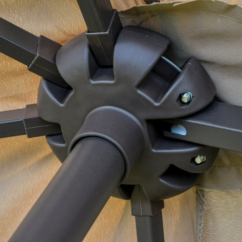 4.6m Double Sided Parasol With Crank Handle, Cross Base