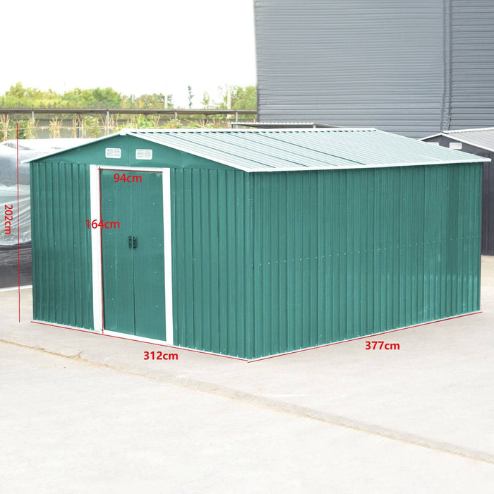 12x10ft Large Metal Outdoor Garden Storage Shed