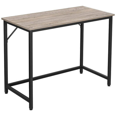100cm Computer Desk by Vasagle Industrial style - black steel frame with rustic brown and black desktop
