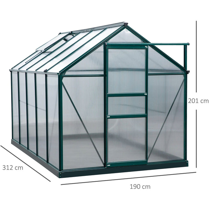 Large Walk In Greenhouse, Aluminium Frame, Sliding Door