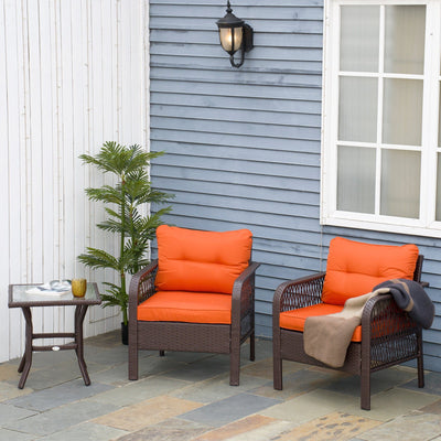 2 Seater Rattan Bistro Set Outsunny