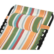 Outsunny Folding Sun Lounger Beach Chaise Chair Garden Reclining Cot Camping Hiking Recliner with 4 Position Adjustable, Multicolored Outsunny