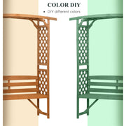 Outsunny Patio Garden Bench, Natural Wooden Garden Arbour with Seat for Vines/Climbing Plants, Natural Outsunny